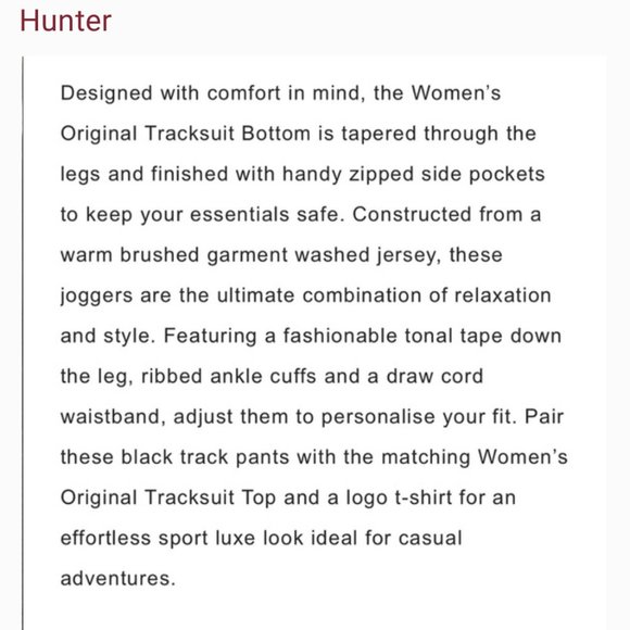 Brand new women's black Hunter original jogging track pants - Picture 10 of 10